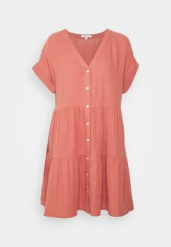 Madewell Nannie Cuff Button Down Tiered Mini Double Gauze - Jurk - Rot -Mode Dames Winkel b818736548a94f2f9ad772ccd3d2271d