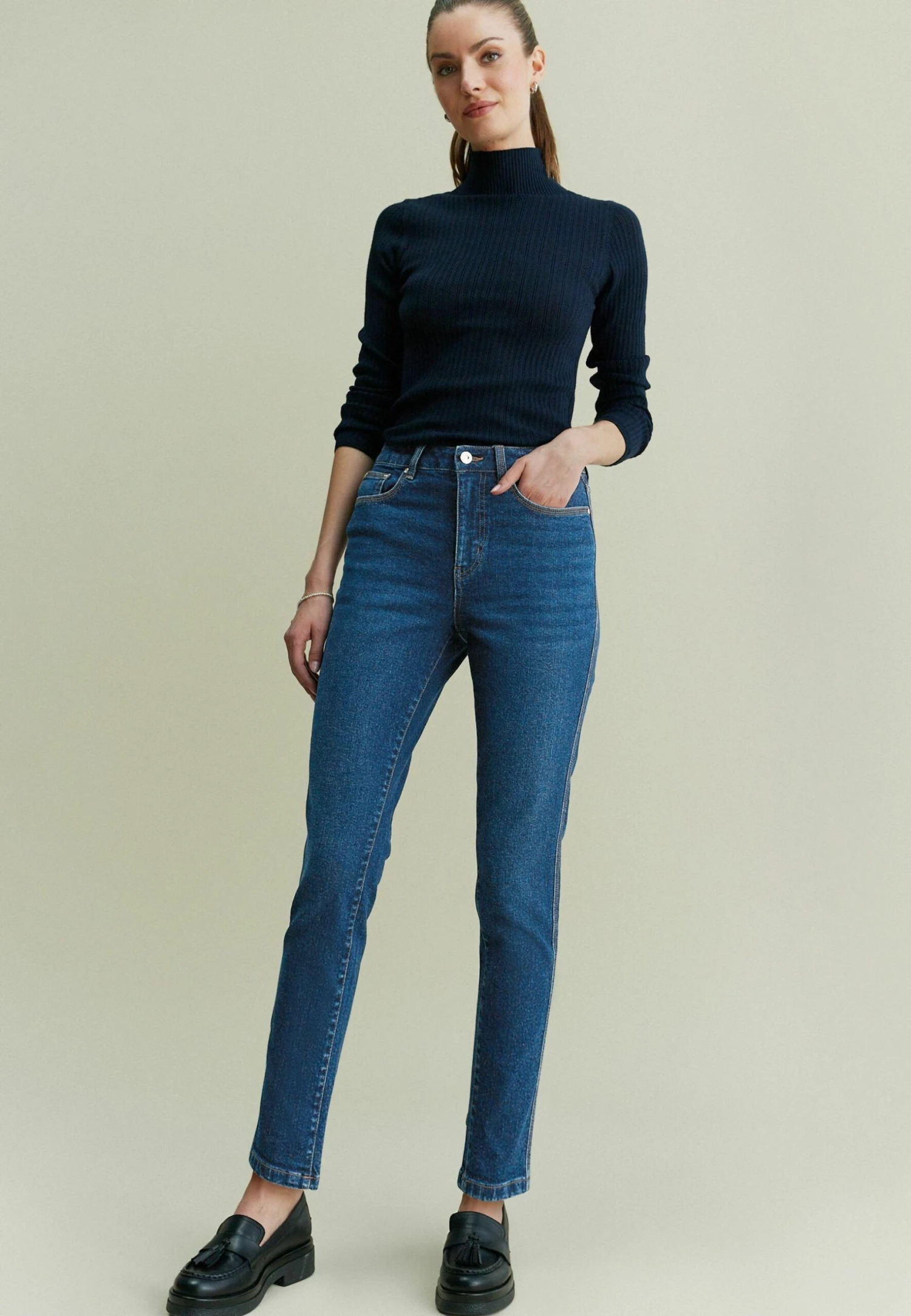 Next Comfort Stretch Mom Standard- Slim Fit Jeans - Dark Blue 4 Next Comfort Stretch Mom Standard- Slim Fit Jeans - Dark Blue - Afbeelding 2