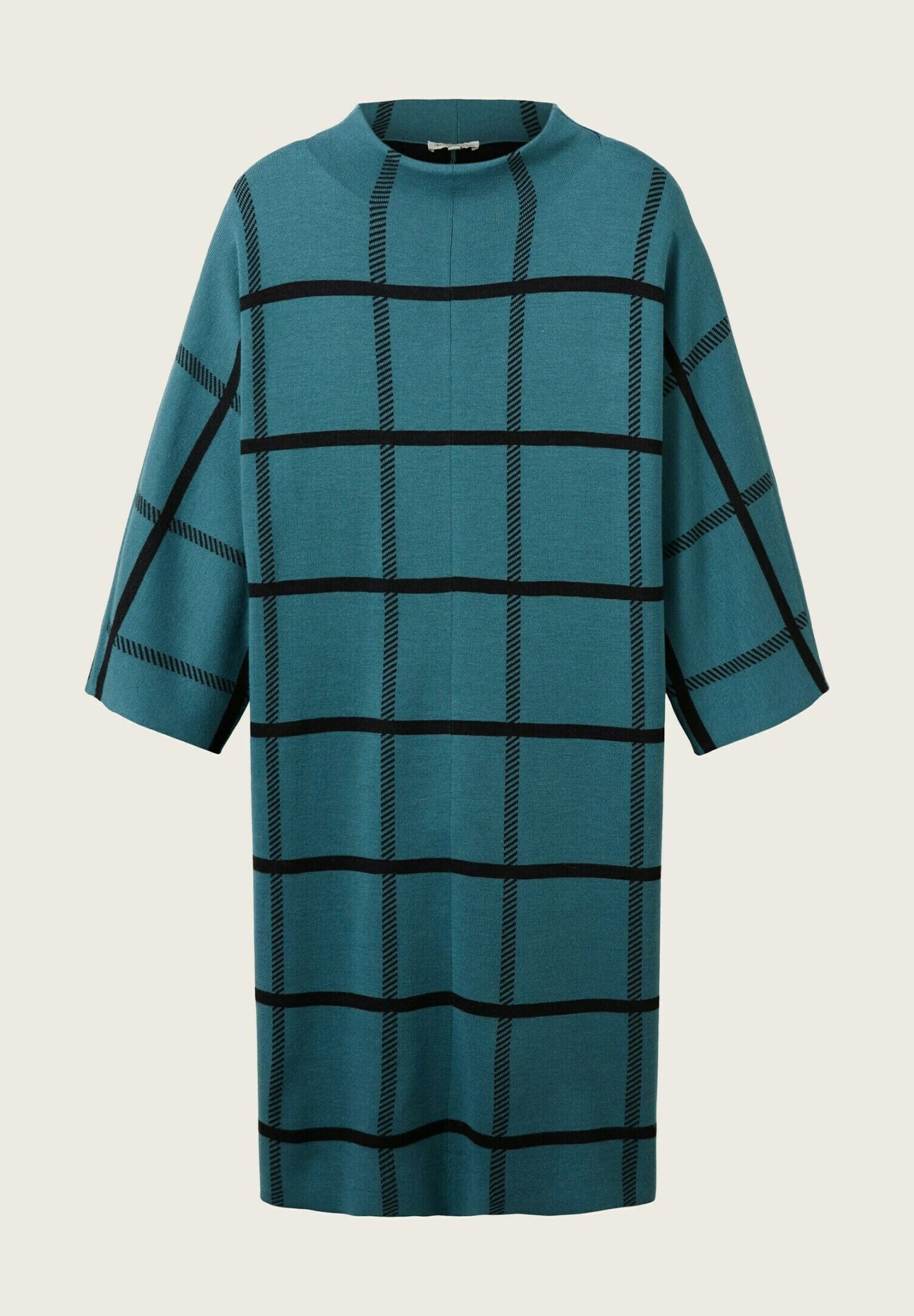 Tom Tailor Gebreide Jurk - Teal Blue Knit Check Design 11 Tom Tailor Gebreide Jurk - Teal Blue Knit Check Design - Afbeelding 9