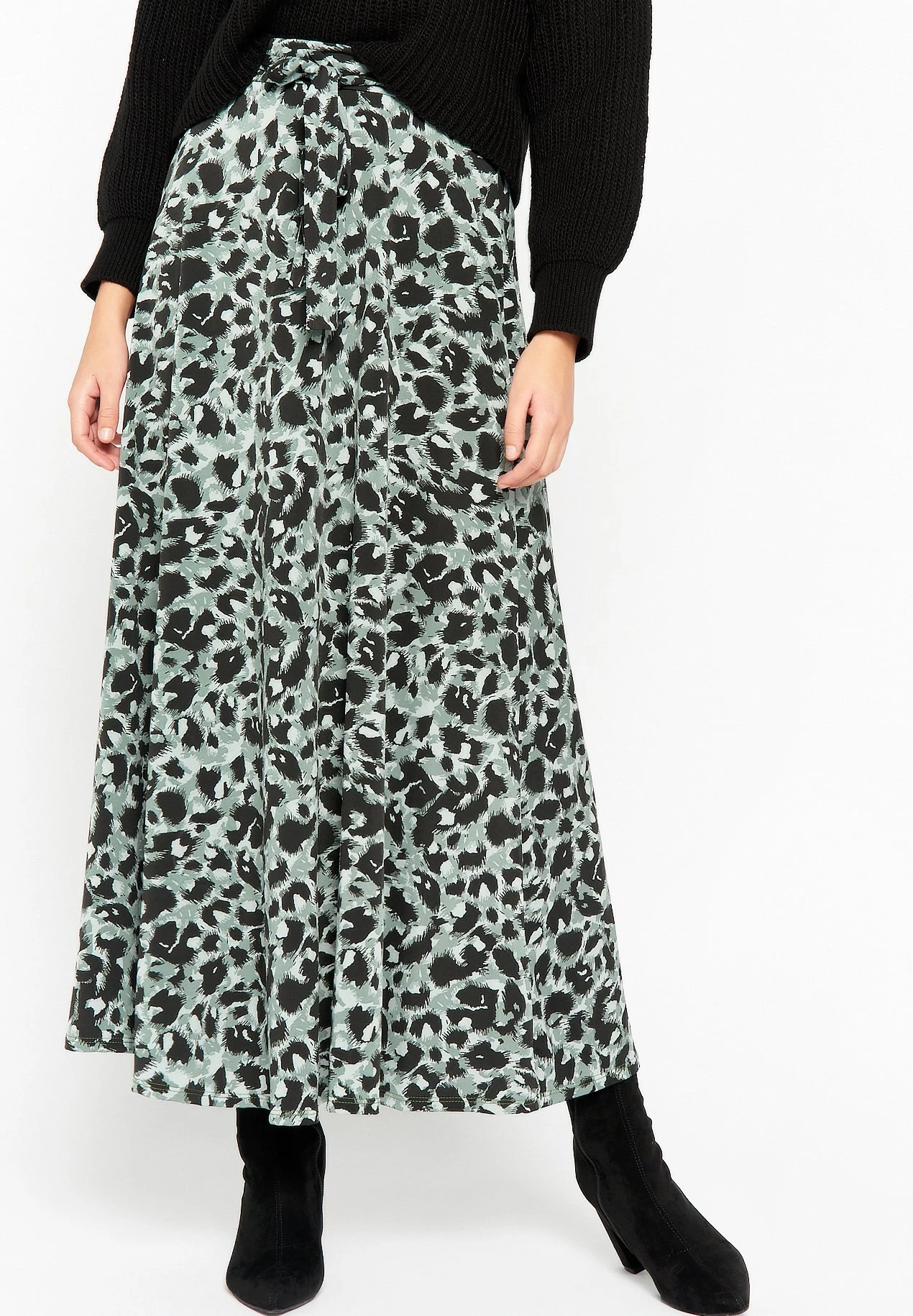 LOLALIZA With Leopard Print - A-Lijn Rok - Khaki 3 LOLALIZA With Leopard Print - A-Lijn Rok - Khaki