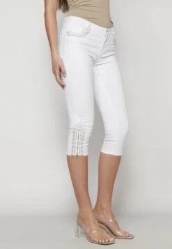 Koroshi Pirate- Jeansshort - Blanco/White -Mode Dames Winkel c1b5ad530d5f4da9982befaf858529dd