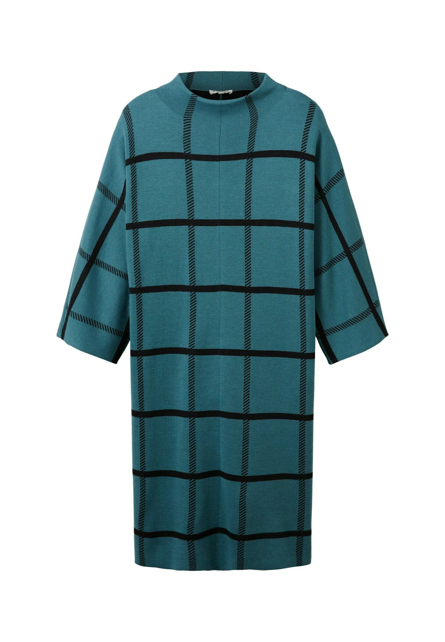 Tom Tailor Gebreide Jurk - Teal Blue Knit Check Design 7 Tom Tailor Gebreide Jurk - Teal Blue Knit Check Design - Afbeelding 5