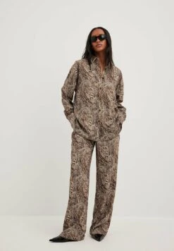 NA-KD FliessendeMit Hoher Taille - Broek - Beige Print -Mode Dames Winkel c5bb77d0ceef4428906ca98d37c487a4