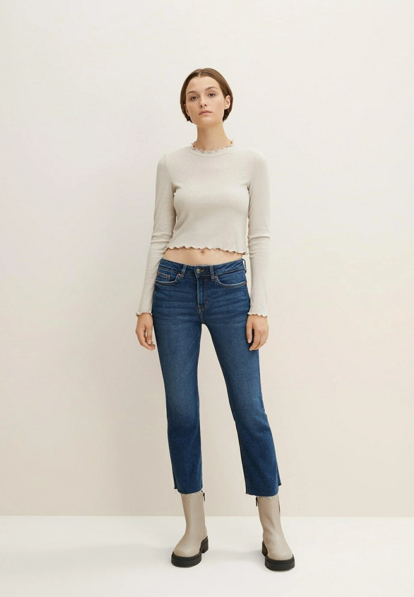 TOM TAILOR Denim Straight Leg Jeans - Used Dark Stone Blue Denim 3 TOM TAILOR Denim Straight Leg Jeans - Used Dark Stone Blue Denim