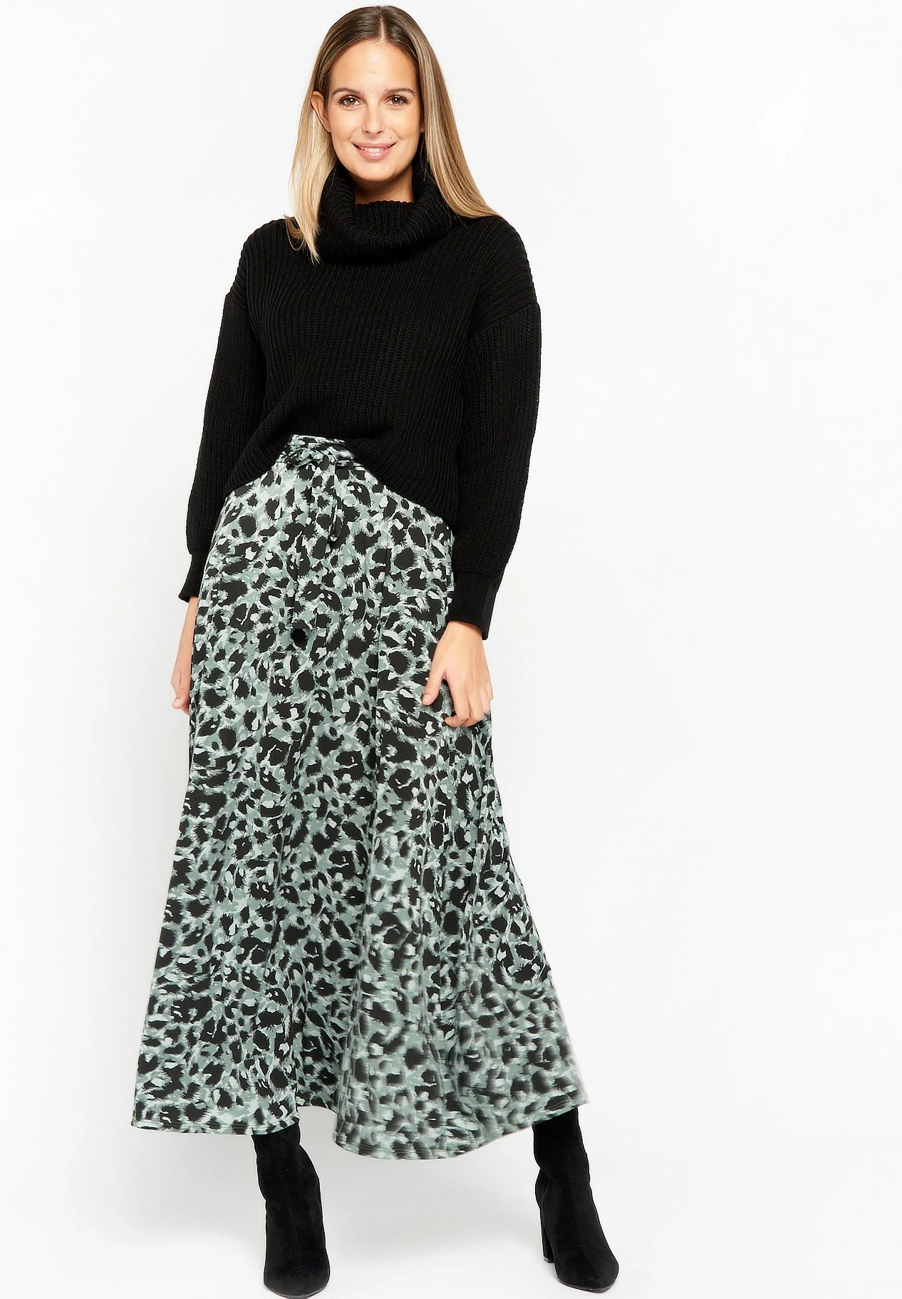 LOLALIZA With Leopard Print - A-Lijn Rok - Khaki 4 LOLALIZA With Leopard Print - A-Lijn Rok - Khaki - Afbeelding 2