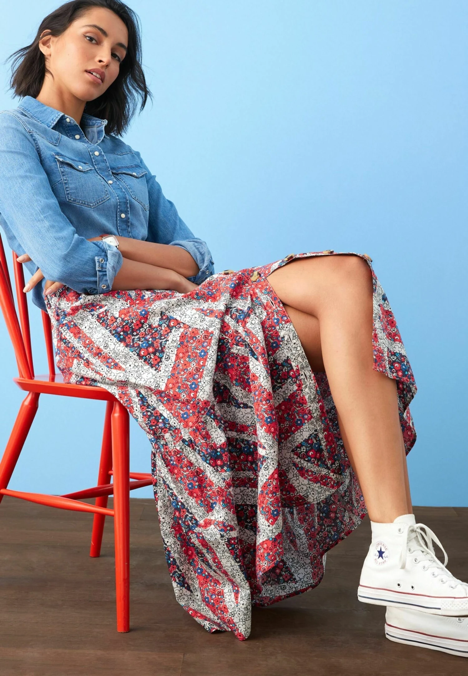 Next Button Through Standard - A-Lijn Rok - Coronation Print 7 Next Button Through Standard - A-Lijn Rok - Coronation Print - Afbeelding 5