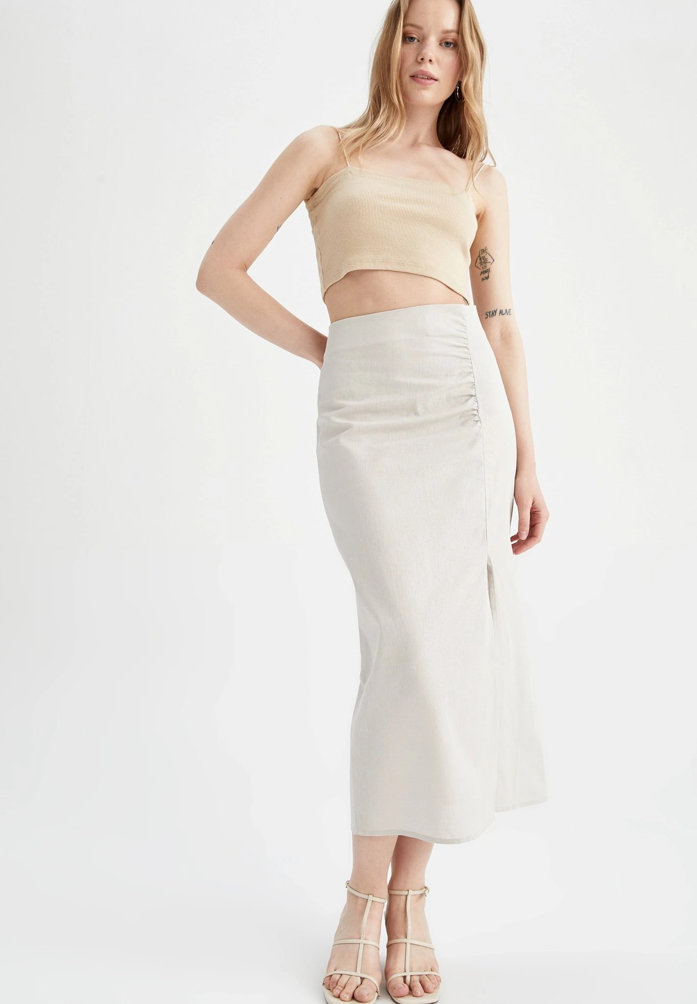 DeFacto Kokerrok - Beige 4 DeFacto Kokerrok - Beige - Afbeelding 2