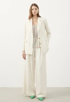 High Waist Pleated - Broek - Cream -Mode Dames Winkel cdd8a249bcf44241baa7d9101b2cc5f0