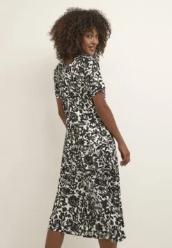Kaffe Kainger- Jerseyjurk - Black Chalk Flower Print -Mode Dames Winkel d321605f5d3c4620994b9c21c98f82d2