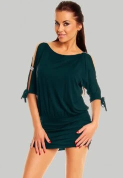 Open Shoulders - Blousejurk - Dark Green