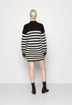 Nmclaire Highneck Dress - Gebreide Jurk - Black/White/Citronelle 9 Nmclaire Highneck Dress - Gebreide Jurk - Black/White/Citronelle -Mode Dames Winkel e4e27bb506104b89b307554e9f28c3ab