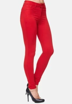 Jeans Skinny Fit - Rot -Mode Dames Winkel e62e76c898c6408f8deb84f547bf33ec