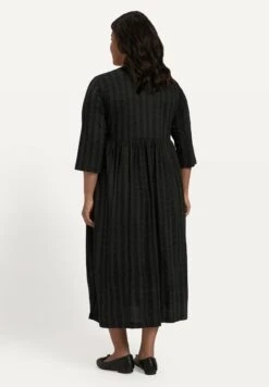 Ulla Popken A-Line BatikdruckEmpirenaht, V-Ausschnitt 3/4-Arm - Jerseyjurk - Olive -Mode Dames Winkel e713eb984e1048699a8cfd5566263186