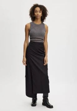 Gestuz Ayagz Long - Wikkelrok - Black -Mode Dames Winkel edfd1dd7a1b249558a023427e6fc71e8