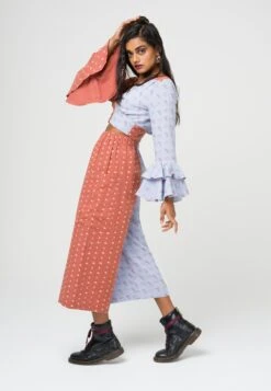 Abstract Patchwork Wide Leg - Broek - Blue -Mode Dames Winkel f0f91bd7578e498a8fb398198b7cb761