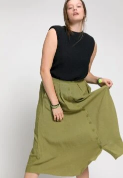 A-Lijn Rok - Light Olive -Mode Dames Winkel fb0049f3402747689be3520122af6dcb