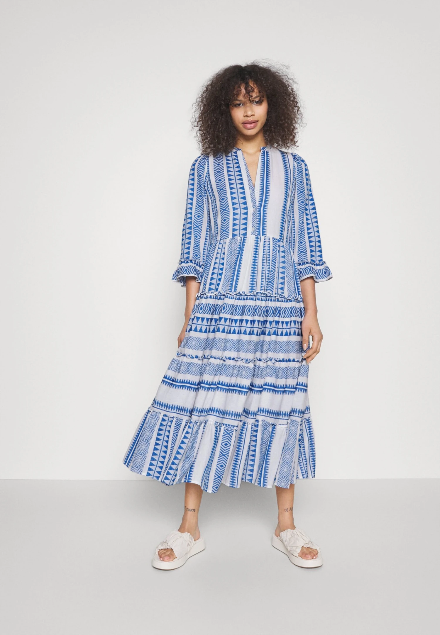 Yasanine 3/4 Midi Dress S. - Fest - Maxi-Jurk - Birchdetail:W. Olympian Blue 4 Yasanine 3/4 Midi Dress S. - Fest - Maxi-Jurk - Birchdetail:W. Olympian Blue - Afbeelding 2