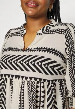 Vero Moda Curve Vmdicthe Calf Dress - Jurk - Birch/Ibiza Black -Mode Dames Winkel fc77b784cbeb4943bed800c2b6115c7c